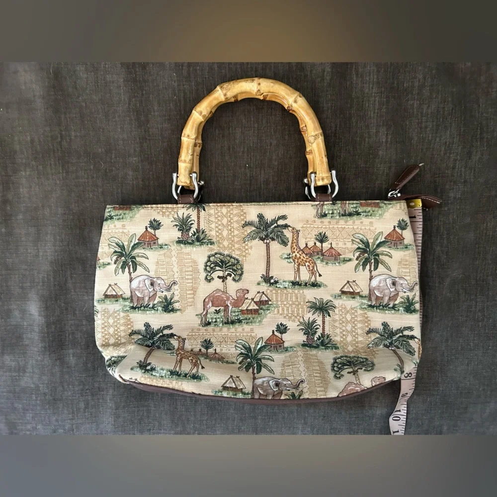 Cute Safari Purse Bamboo Handles - Picture 3 of 8